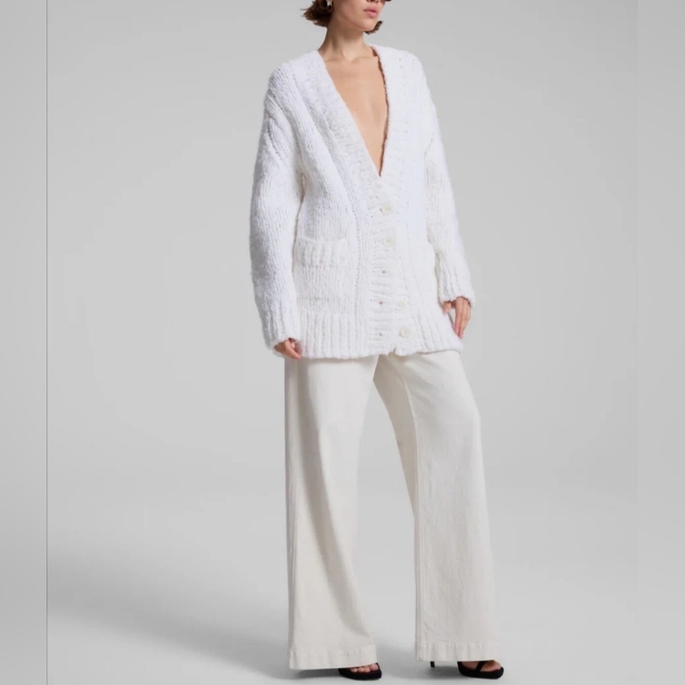 A.L.C Lou White Knit Cardigan SIZE M/L